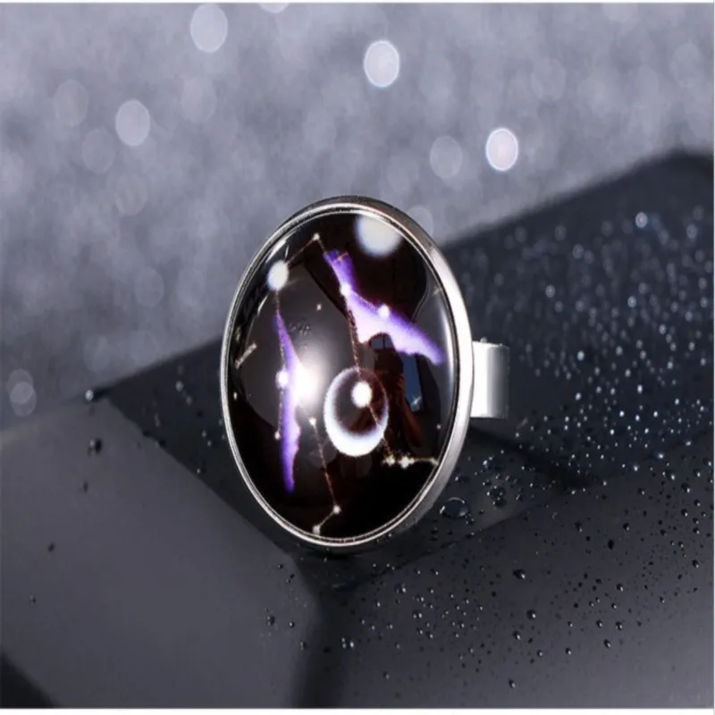 

Men And Women Rings 2021 Adjustable Shape Ring Fashion Jewelry Best Gift Color Happy Twelve Constellations Symbol Starry Sky Or