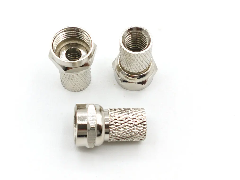 100 шт Латунь RG59 поворот на F TYPE коаксиальный кабель Разъем|twist|twist connectorstwisted cable |