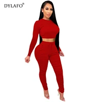 casual knitted two piece set bandage pullover crop tops pleated pants women fall clothes outfits sportswear autumn 2021