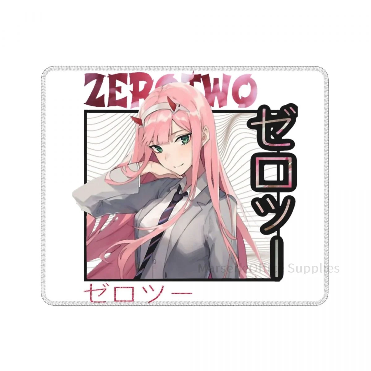 

Коврик для мыши ZeroTwo, персонализированный игровой коврик для клавиатуры в стиле аниме FRANXX с блокировкой границы