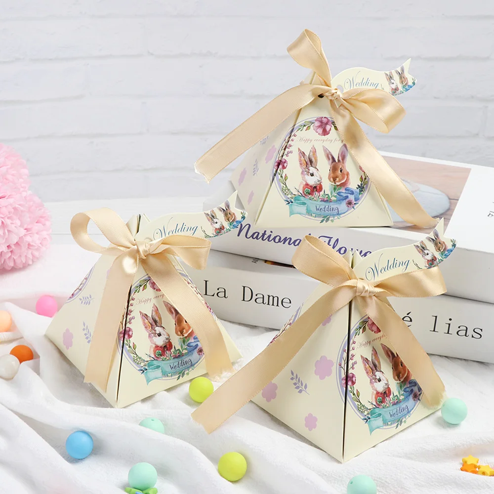 5 шт. вечерние коробки для конфет с пасхальным Кроликом Подарочная сумка посылка