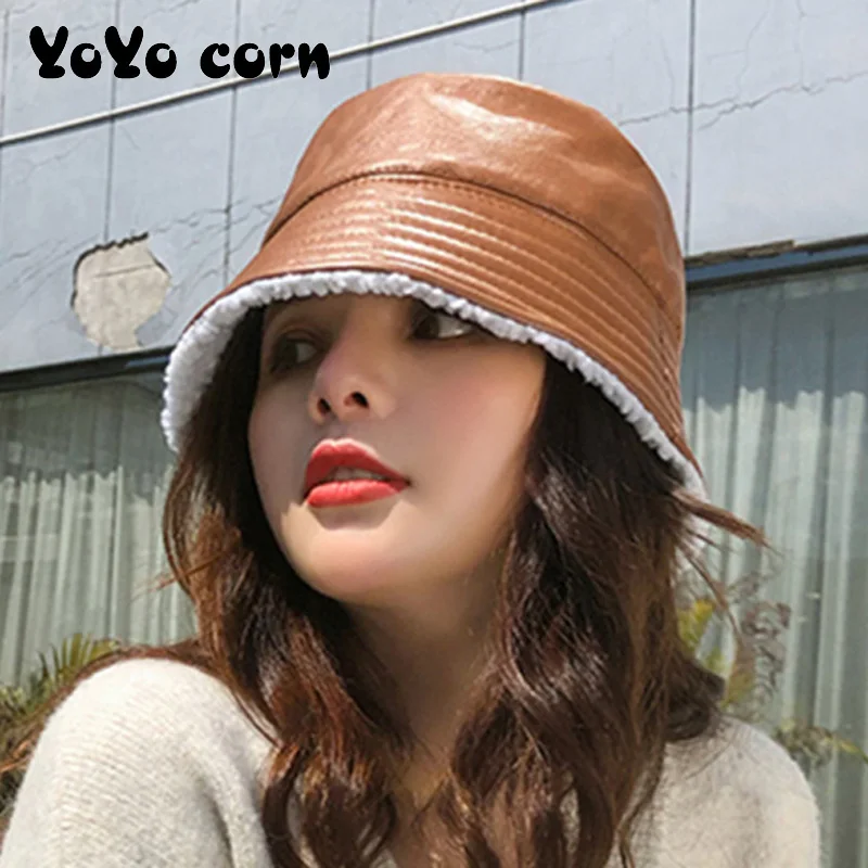 Осенне зимняя шляпа YOYOCORN женская кожаная Панама с куполом британская ретро плюс