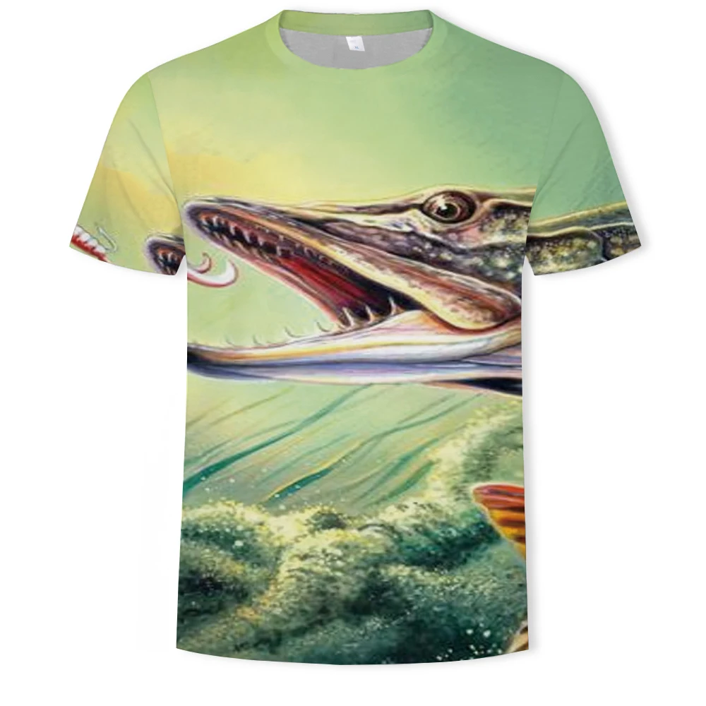 

2021 children's summer new 3DT shirts, happy little fish in the underwater world, cool T-shirts with 3D digital printing