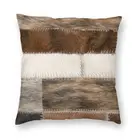 Роскошные современные декоративные нашивки из воловьей кожи, чехол для подушки, кожаный чехол для подушки с животным мехом, наволочка для украшения гостиной