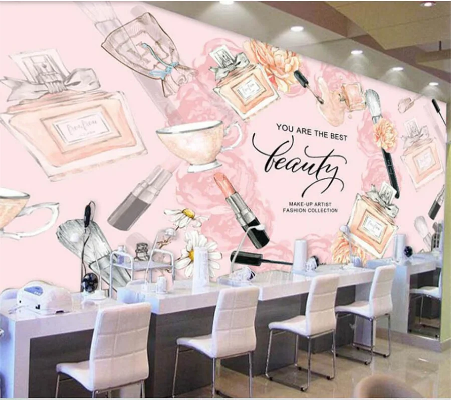 Пользовательские 3D обои для фотостудии большая роспись модный салон макияж