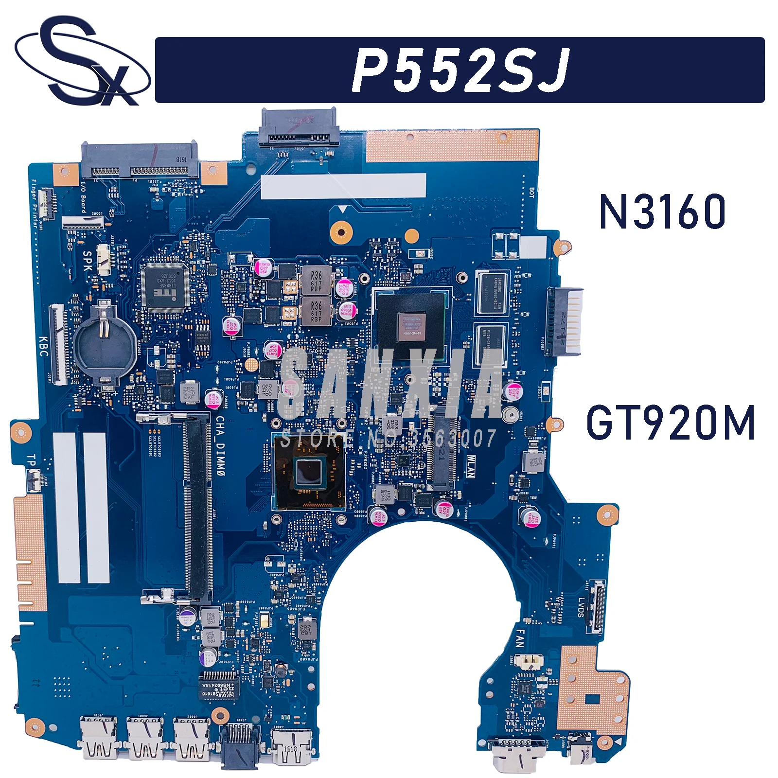 

KEFU P552SJ подходит для ASUS P552S P552 PE552S PU552S P2520S P2520SJ Материнская плата ноутбука N3160 GT920M 100% ТЕСТ ОК