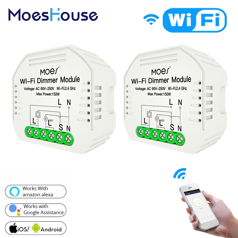 Умный светодиодный Wi-Fi светильник MoesHouse сделай сам с диммером переключатель 1/2 Way