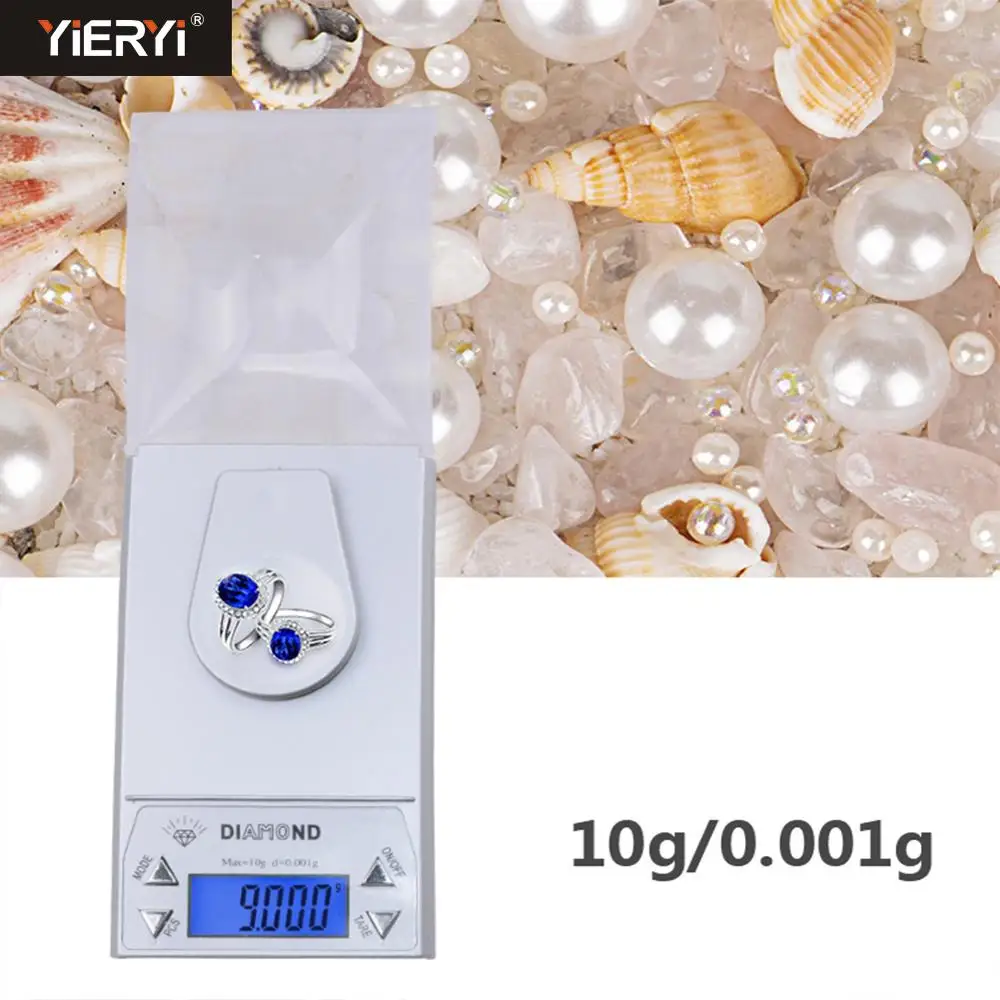 Yieryi высокоточные ювелирные весы 0 001 г-10 г цифровые с ЖК-дисплеем карманные