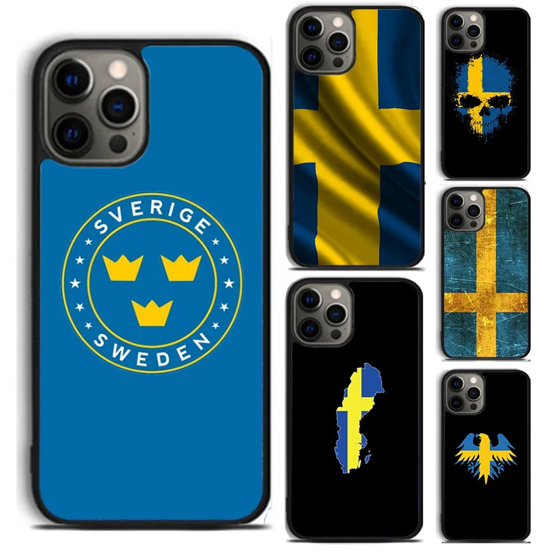 Чехол для телефона с шведским флагом iPhone 5 6 7 8 Plus X XR XS SE2020 Apple 11 12 13 mini Pro Max Galaxy S10 S20 S21