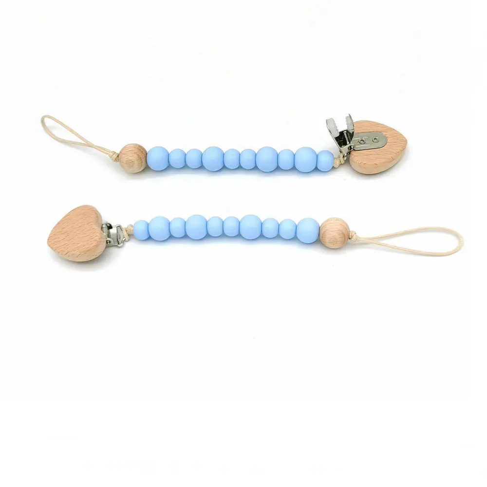 

2021 Silicone Dummy Holder Food Grade Chupetes Para Bebes Silicone Beads DIY Attache Tetine Pacifier Holder Dummy Chain