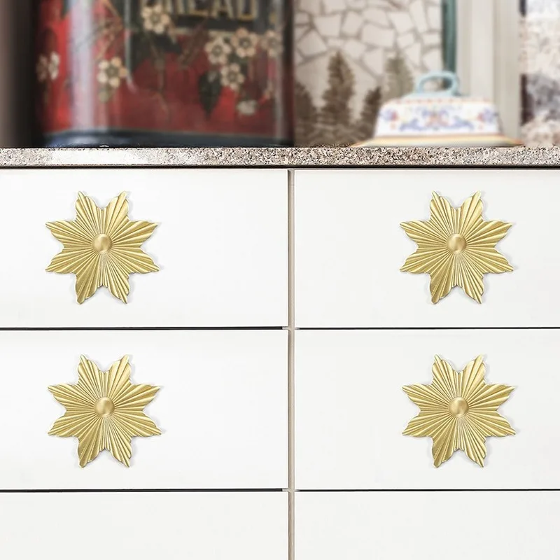 Узор в виде кленового листа Форма/чистый Медь ручки шкафа Спальня мебель шкаф для