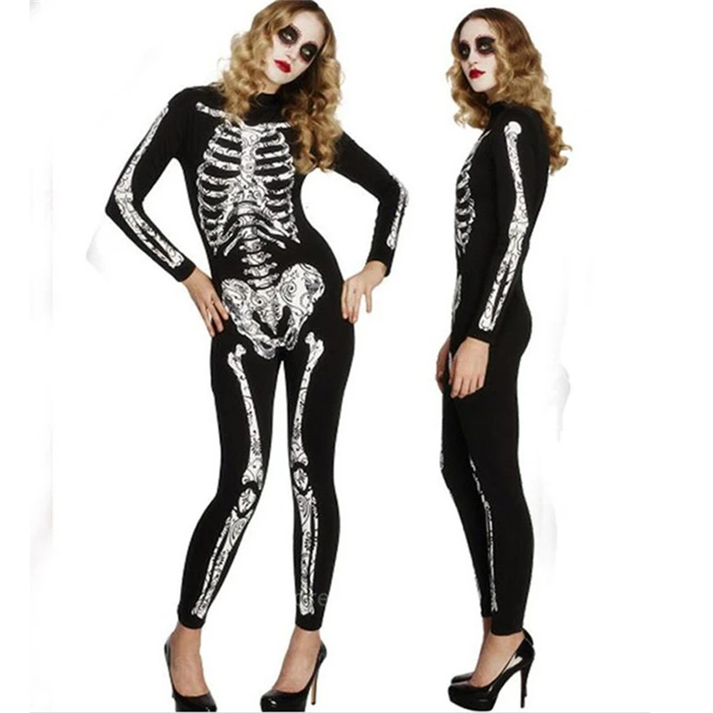 Skeleton Style 4 Скелет женский костюм на Хеллоуин платье Маскировка ведьмы День мертвых комбинезон ужас невесты Косплей карнавальные вечерние вампиры Необычные - Цвет: Skeleton Style 4