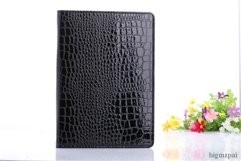 Чехол для планшета для iPad Air/Air 2, чехол с откидной крышкой из крокодиловой кожи, защитный чехол из искусственной кожи для Ipad 9,7, чехол+ пленка - Цвет: black