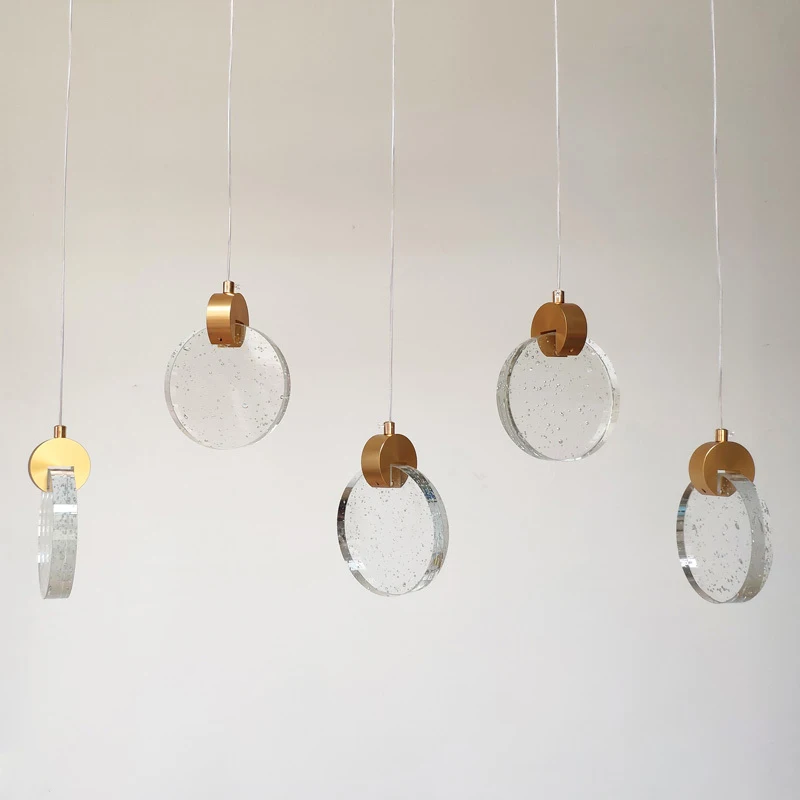 Роскошные светодиодные подвесные светильники Простой Хрустальный креативный