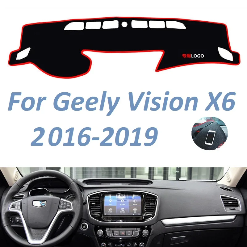 

Для Geely Vision X6 2016 2017 2018 2019 левый и правый руль Нескользящие приборной панели крышки коврик от солнца, автомобильные аксессуары