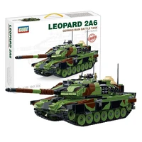 goood 6105 military series 132 german leopard main battle tank childrens small particle puzzle assembled building block toys