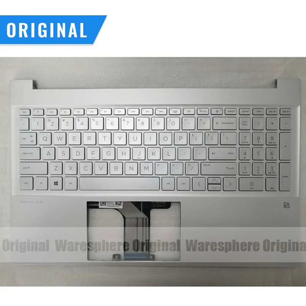New Original Palmrest for HP Pavilion 15-EG Top Upper Case Without Fingerprint Hole With Keyboard M08912-001 54G7HTATP40 Sliver |