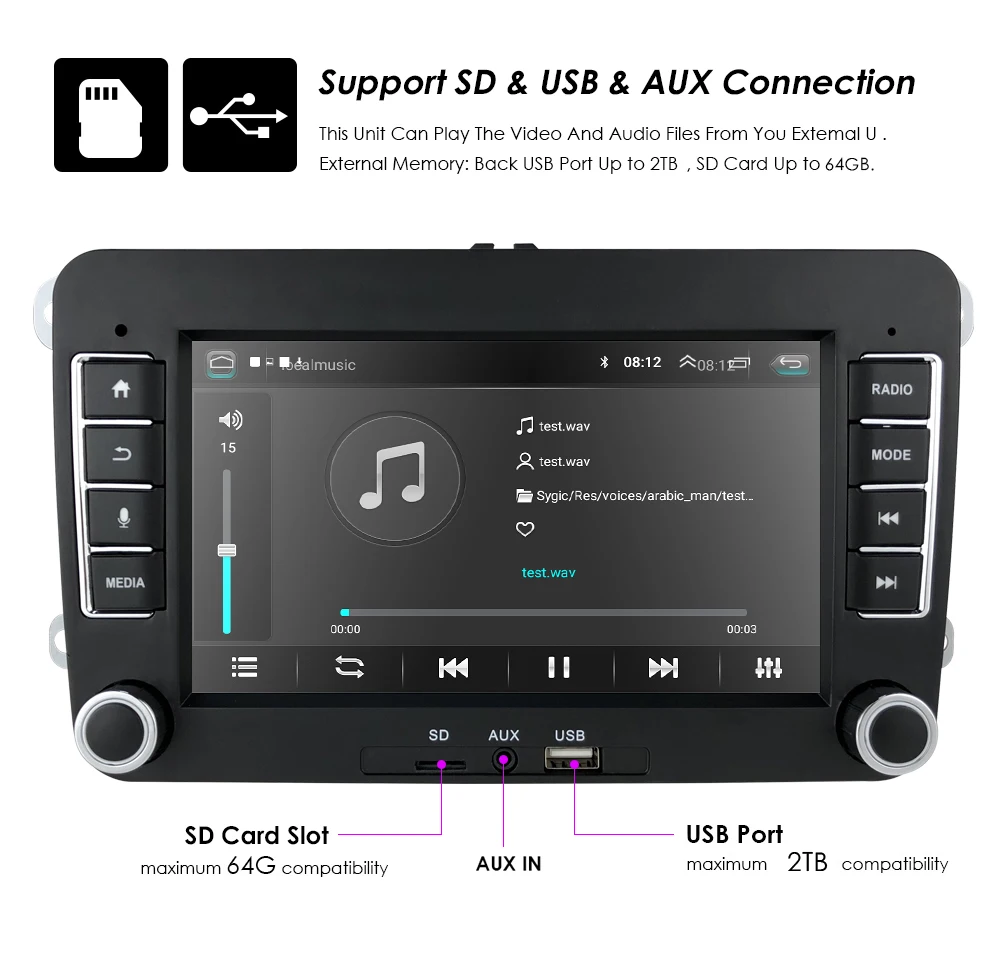 DSP 4G 2 din 7 &quotandroid 9 Автомобильный мультимедийный плеер gps навигация Авторадио для