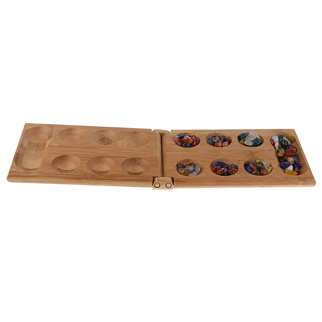 

Mancala Stone Game Solid Wooden Foldable Board Board Accessory