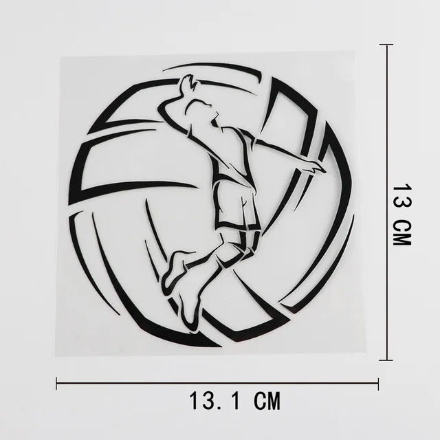 

13.1CMX13CM Volleyball Player Ball Sport Decal Vinyl Car Sticker Black/Silver