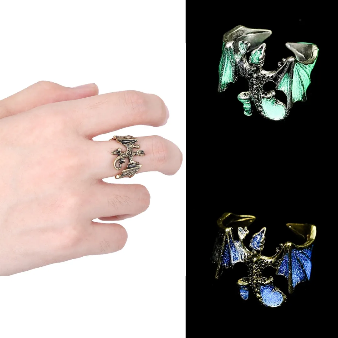 Винтажное Открытое кольцо в виде дракона стиле панк|Кольца| |