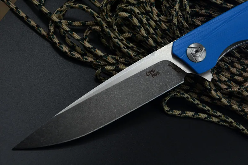 CH CH3007G10 Drop Point D2 атласное лезвие с шарикоподшипником Flipper G10 Ручка Выживание Охота