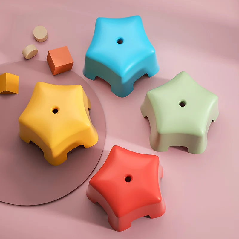 

Небольшой Стул с морской звездой, толстый нескользящий пластиковый простой матовый стул с прочной текстурой для дома, для взрослых и детей, ...