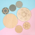 Новинка 2021, чакра, цветок жизни, натуральный символ, деревянные круглые круги, резные подставки для камня, набор кристаллов, сделай сам, исцеляющий Декор