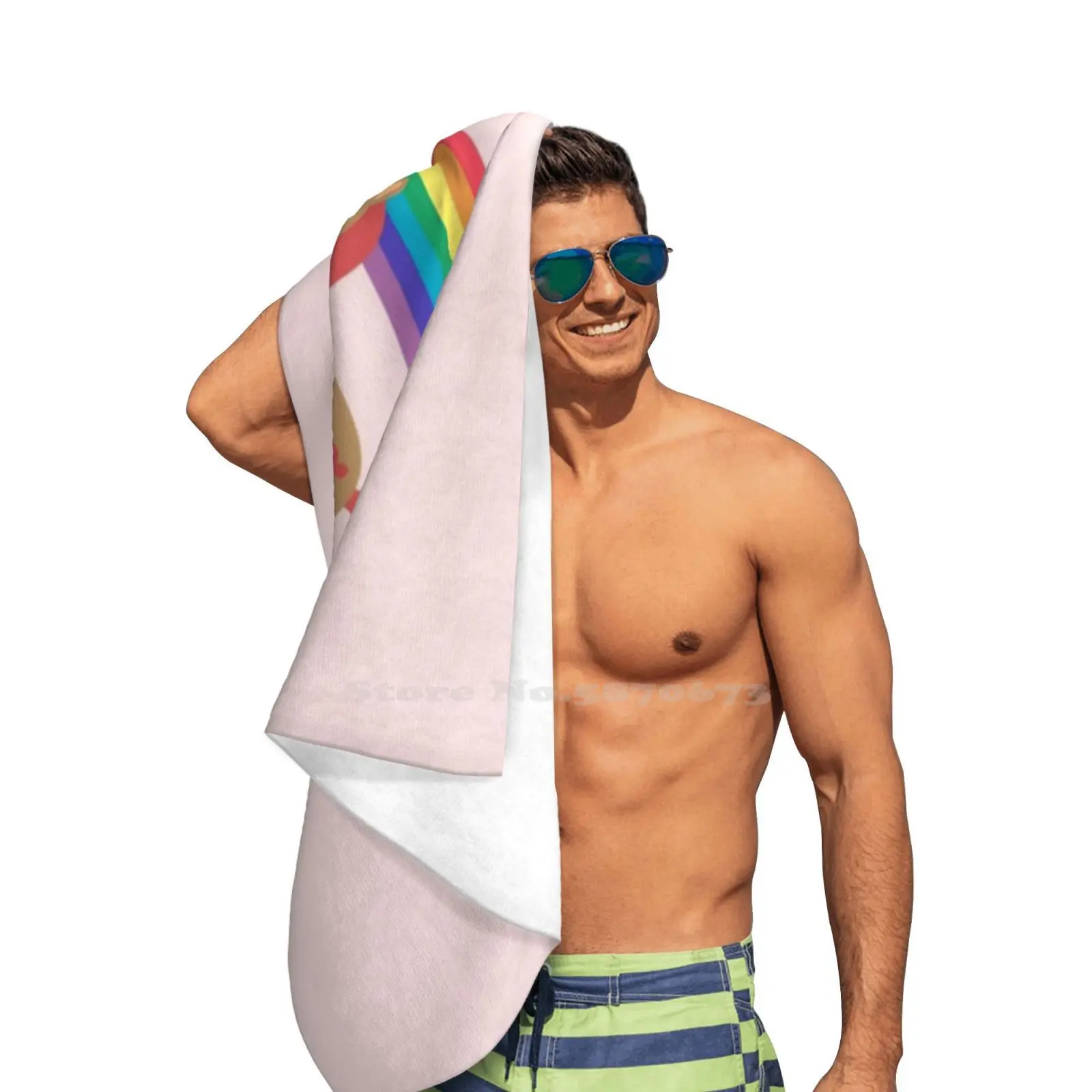 Cute Horse Ice Cream Unicorn Bathroom Swimming School Travel Soft Towels Funny Rainbow Clouds |