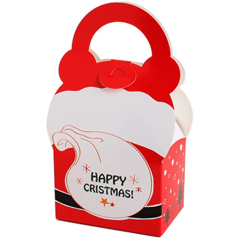 New High Quality 10pcs Christmas Ornaments Paper Gift Box Santa Claus Candy Bag Cookies Decoration Cute | Дом и сад