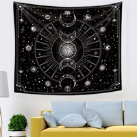arthmom star sun moon constellation tapestry wall hanging astrology divination tapestry black room decor fabric wall carpet