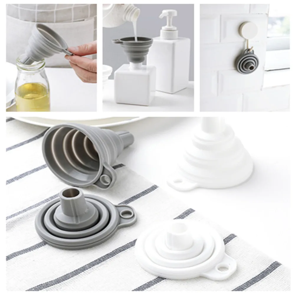 Портативные мини силиконовые складывающиеся воронки складные телескопические