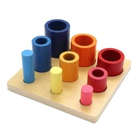 early learning kindergarten sensory teaching aids rainbow round ladder building blocks teaching toys