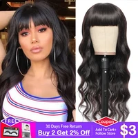 ijoy body wave human hair wigs with bangs brazilian remy full machine made wig glueless wig for black women 8 28 inch wave wig