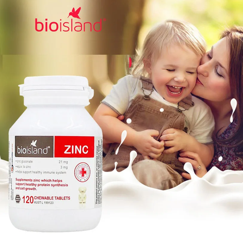 

Australia Bio Island ZINC Supplement Milk Flavour Chewable 120Tablets for Children Immune system Growth Development Healthy skin