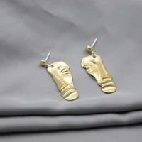 u magical exaggerated abstract gold metallic face dangle earrings for women vintage circle portrait earrings jewelry accessories