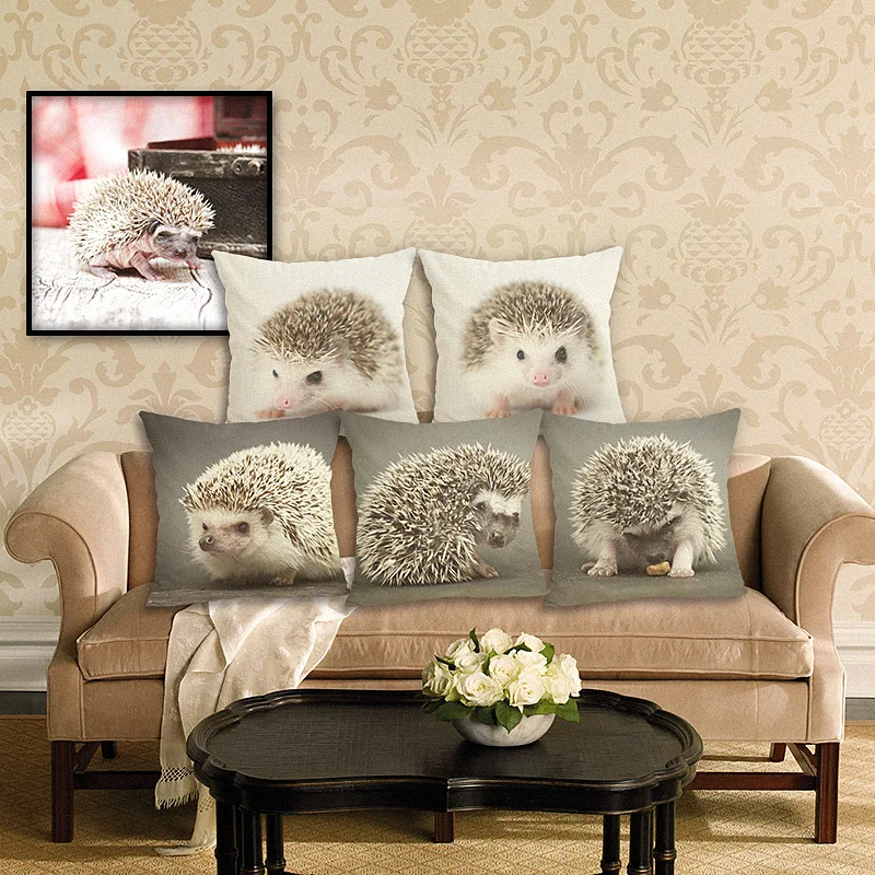 Наволочка Ежик с милым животным принтом эскиз наволочка для дома дивана