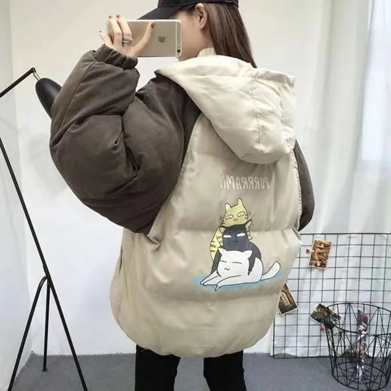 

Cotton clothes women 2021 new bread clothes hooded cotton-padded clothes tide winter clothes loose thick padded jacket