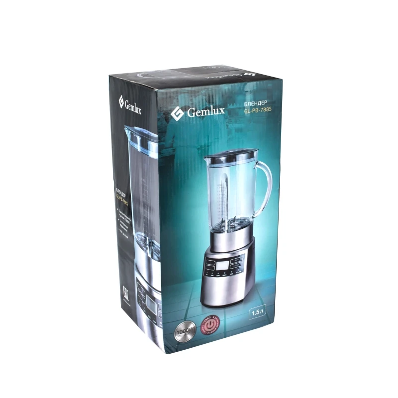 Блендер GEMLUX GL PB 788S (Мощность 1000 Вт объем 1 5 л стеклянный стакан с крышкой материал