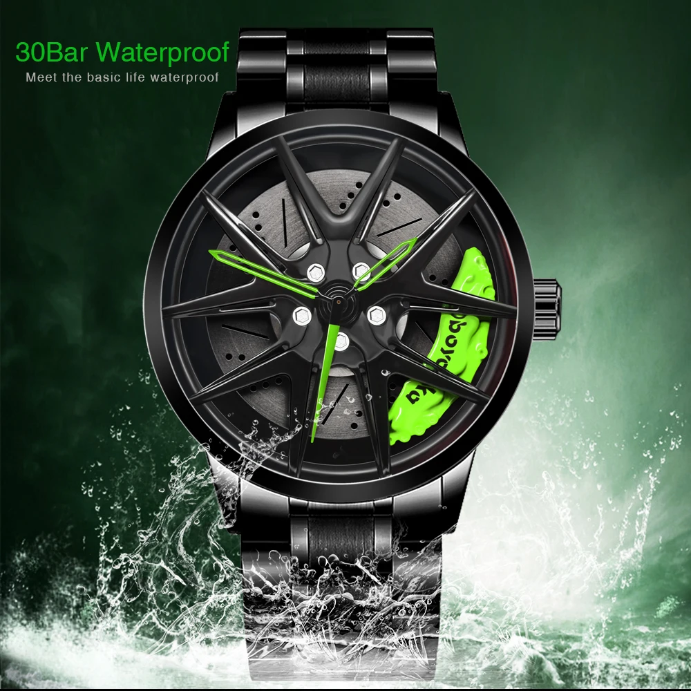Watches Men's Wheel Rim Hub Watch Men Wristwatch Clock Sport Car Custom Design Creative Men Wrist Watch Relogio Masculino enlarge