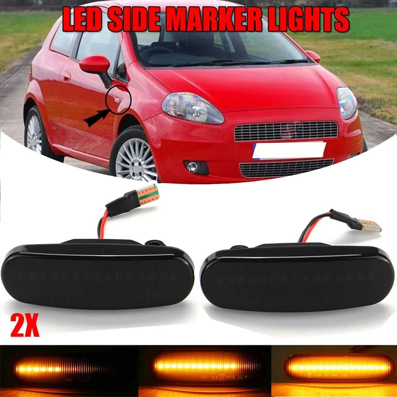 

Car Dynamic LED Side Marker Light Turn Signal Light for Fiat Panda Punto Evo Stilo Qubo Peugeot Citroen Lancia Musa 350