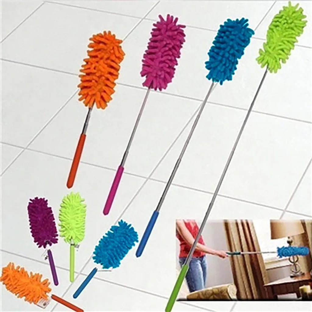 Telescopic Microfibre Duster Extendable Cleaning Home Car Cleaner Dust Handle Mites Portable Dusting Brush Sweep Tool Xmas | Дом и сад