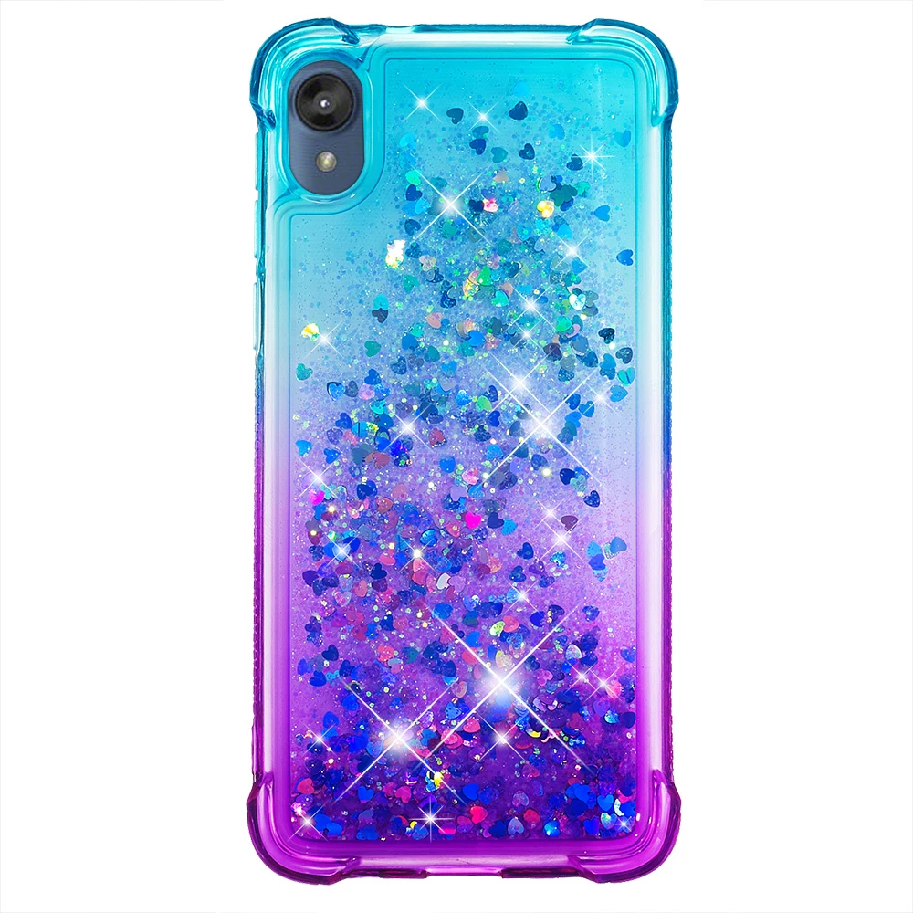 Ультратонкий Блестящий двухцветный градиентный чехол s для Motorola MOTO E6 E6S Plus Love Heart