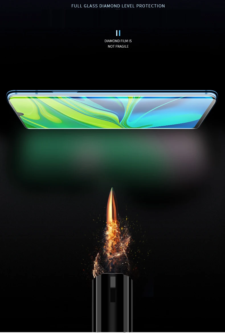 UV Sceen Protector For Xiaomi Mi CC9 Pro Mi 9 SE UV Liquid Glue Tempered Glass For Xiaomi redmi note 8 pro 8 8A 9t pro cc9 e a3