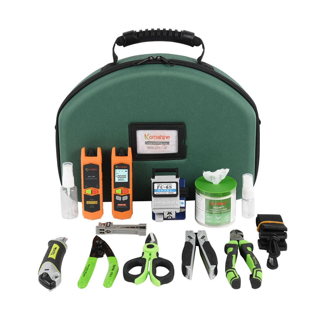 KOMSHINE KFH Series FTTH Tool Set Tool kit Include Optical Fiber Cleaver,Optical Power Meter,Optical Light Source,VFL ,ect