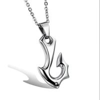 new trendy special fishhook shape pendant necklace mens necklace fashion metal sliding pendant accessories party jewelry