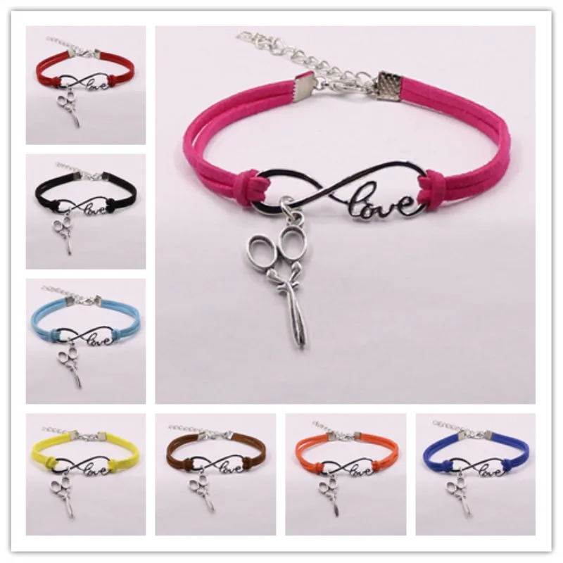 Новые стильные браслеты подарок уникальный парикмахерский кулон ножницы ЛЮБОВЬ