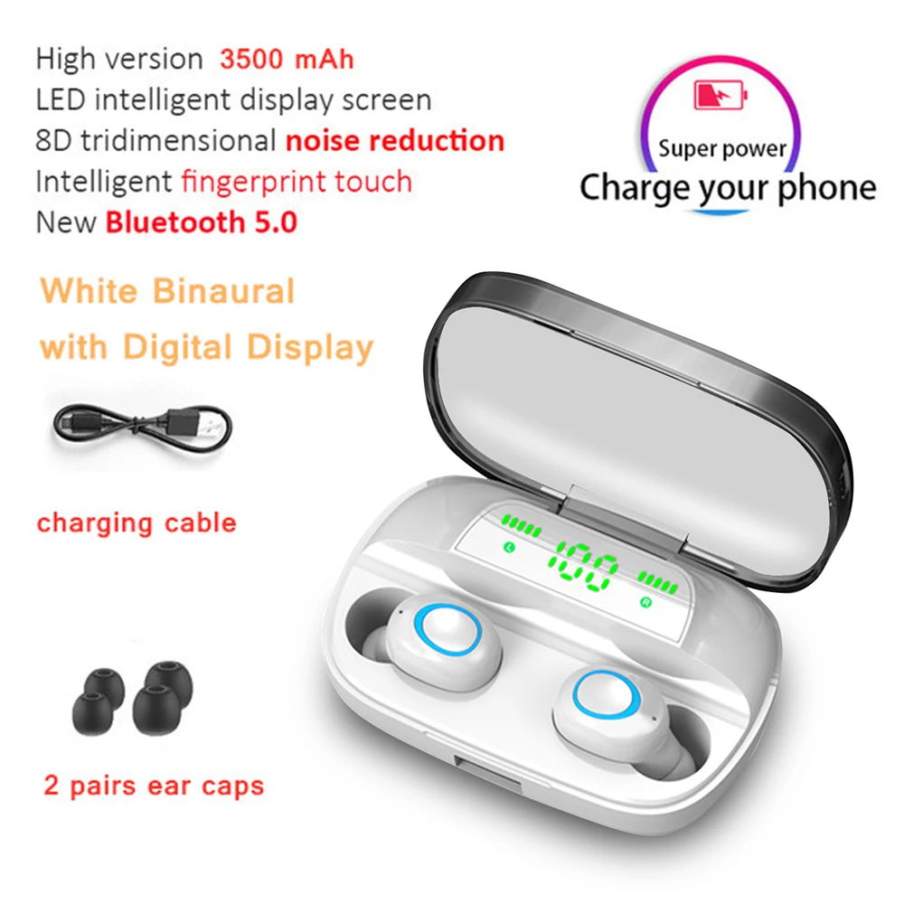 S11 3500 мАч Внешний аккумулятор наушники Bluetooth Беспроводные спортивные наушники TWS игровая гарнитура с микрофоном для IPhone Xiaomi