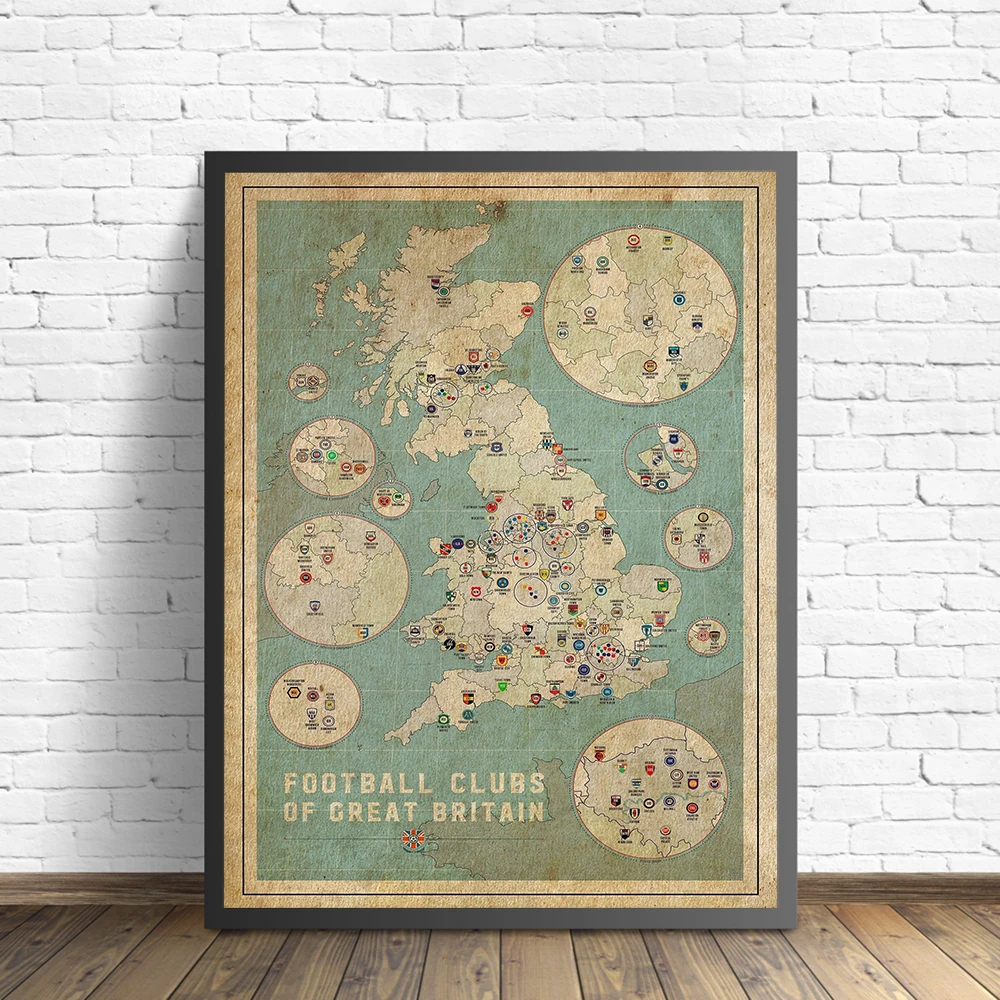 

Football Clubs of Europe Poster And Prints Vintag Sport Canvas Painting Room Wall Art Picture Home Decor Cuadros For Living Room