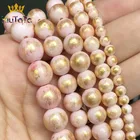 Бусины из нефрита светло-розового лазурита, натуральные свободные каменные бусины-разделители для изготовления ювелирных изделий сделай сам, аксессуары для браслетов, 4, 6, 8, 10 мм, 15 дюймов